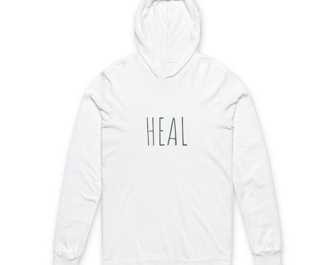 HEAL Hoodie | Healing Mantra Word WHITE Hoodie Mental Health