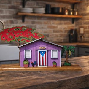 Hand-Painted Wood Casita Jibara, Puerto Rican Home Decor