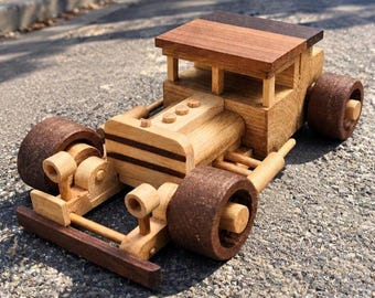 American Hot Rod, Wooden Hot Rod Model Car – Handmade Toy Vehicle (7 inches)
