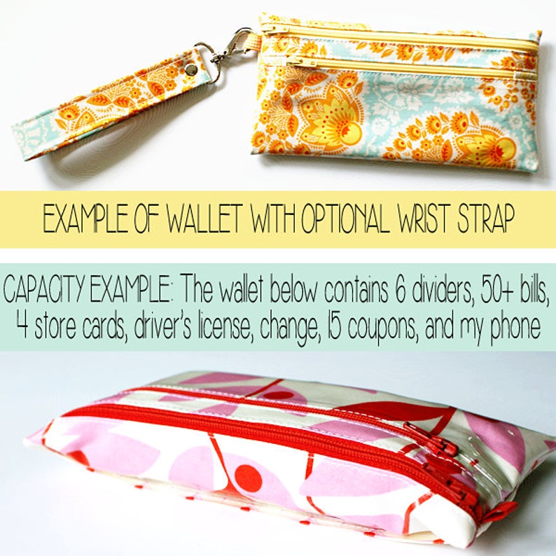 Cash envelope wallet with 6 tabbed cash dividers coin pouch Etsy