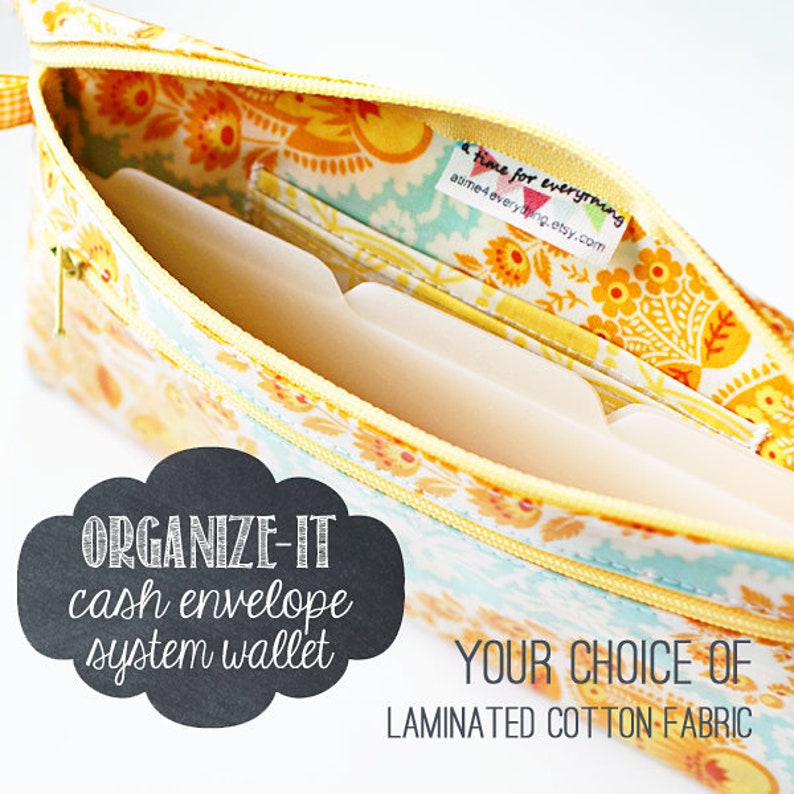 Cash envelope wallet with 6 tabbed cash dividers coin pouch Etsy