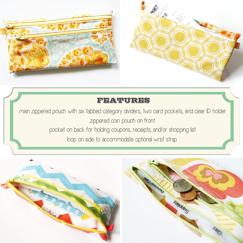 Cash envelope wallet with 6 tabbed cash dividers coin pouch Etsy