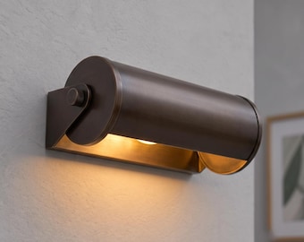 Modern Brass Picture Light, Art Display Lamp, Adjustable Wall Sconce, Gallery Lighting, Bathroom Vanity Fixture, Hardwired