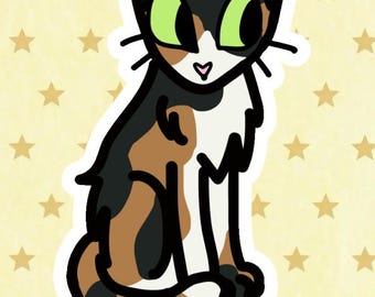 Pegatina de gato calicó