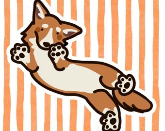 Grappige sticker Corgi