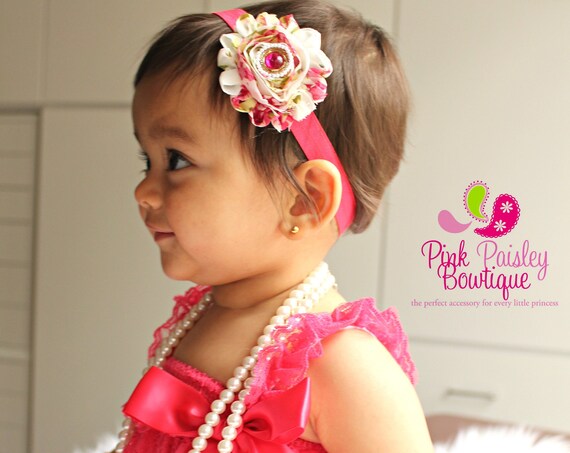 Coral Cream Baby Girl Lace Romper Headband Necklace Set Birthday Cake Smash