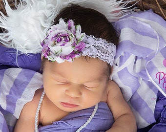 ❌ GIFTED ? Shabby Chic Headband Ivory Headband, Headband ,baby Girl Headband,newborn  main image 4