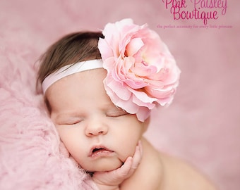 Baby headbands - Baby girl headband - Newborn Photography prop - Baby Hair Accessories - Pink baby hairbows - Infant headbands - Baby Bows