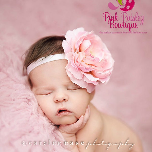 Baby headbands - Baby girl headband - Newborn Photography prop - Baby Hair Accessories - Pink baby hairbows - Infant headbands - Baby Bows