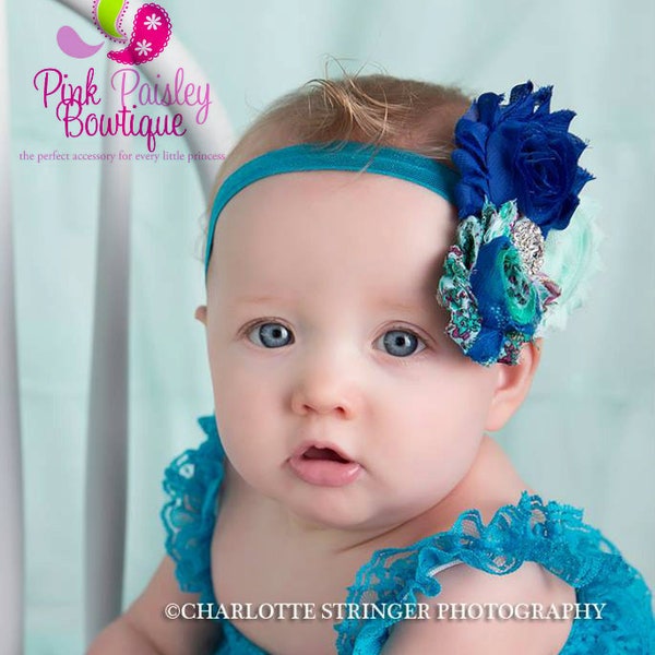 Blue petti lace romper and headband 3 pc SET, Baby girl 1st birthday outfit, Frozen Elsa Dress Outfit, Baby romper, Cake Smash Outfit.