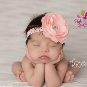 Baby Stirnbänder - Baby Mädchen Stirnband - Neugeborenen Fotografie Requisite - Baby Haarschmuck - Rosa Baby Haarschleifen - Kleinkind Stirnbänder - Baby Schleifen