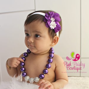 Purple Baby Headband. Purple Baby Girl Headband. Infant Headband. Newborn Headband. Baby Hair Bows. Baby Headband, Baby Girl Hair Bow