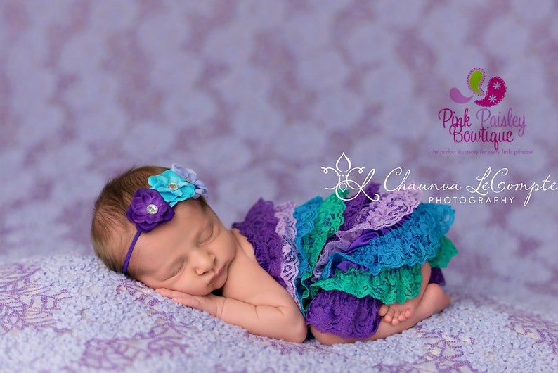 Newborn Coming home outfit 2PC, or 3 PC or 4 PC set ,Purple Romper-Vintage lace petti romper. Baby 1st Birthday Outfit. Hospital Photos 