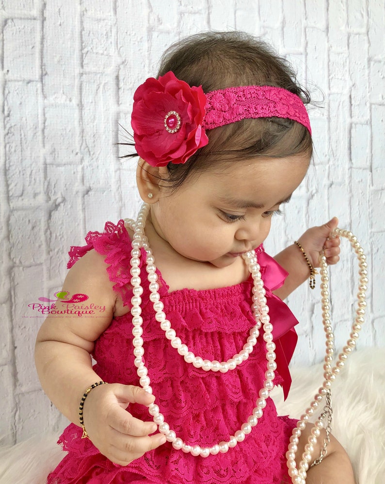 Baby Girl Lace Romper and Headband 2 Pc SET Newborn Baby Girl Etsy