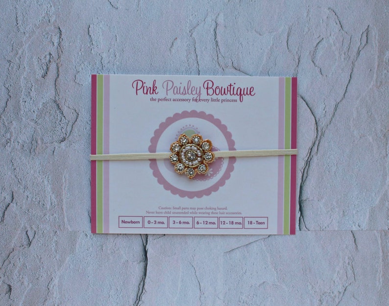 Baby Hair Accessories Gold Baby Headband Vintage Headbands Etsy