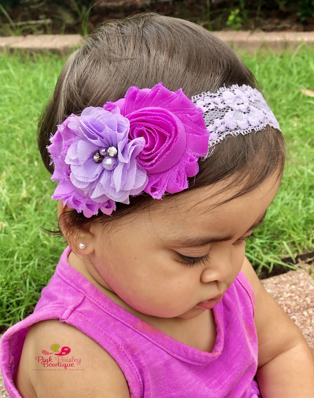 Purple Headband Newborn Headband. Baby Hair Accessories. Baby Etsy