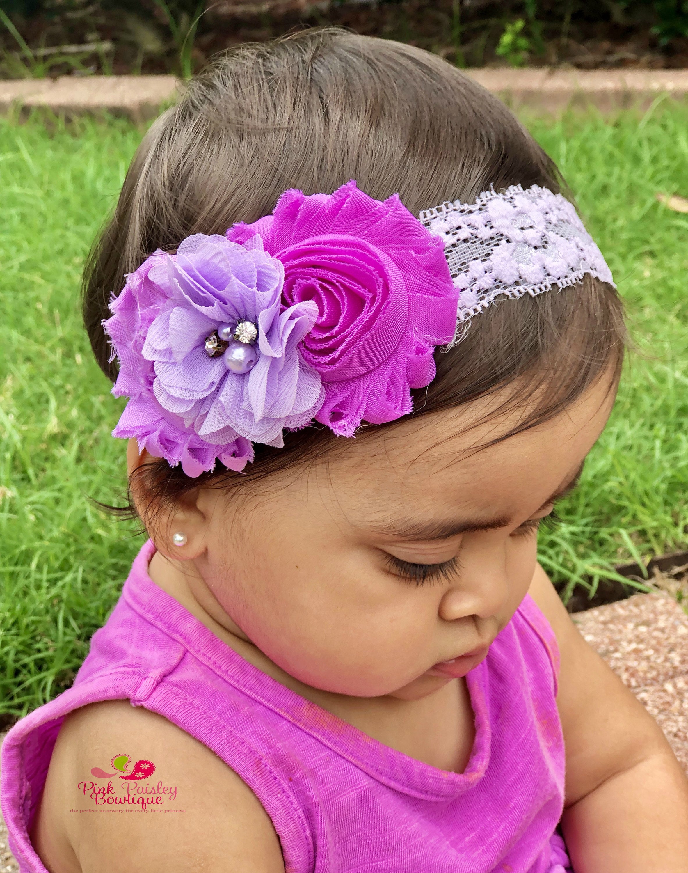 purple headband for baby girl