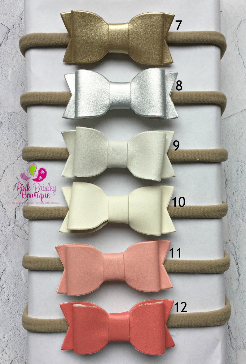 Baby Headband Leather Bow Headband Baby Girl Headbands Etsy