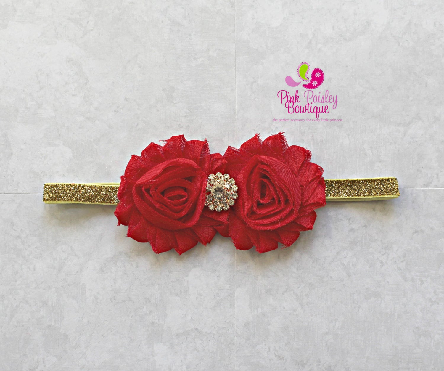 red infant headband