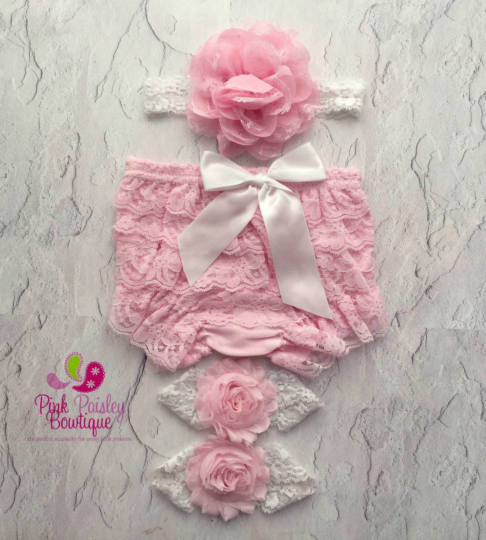 Baby Lace Bloomer Set Newborn Headband and Bloomers Newborn Etsy