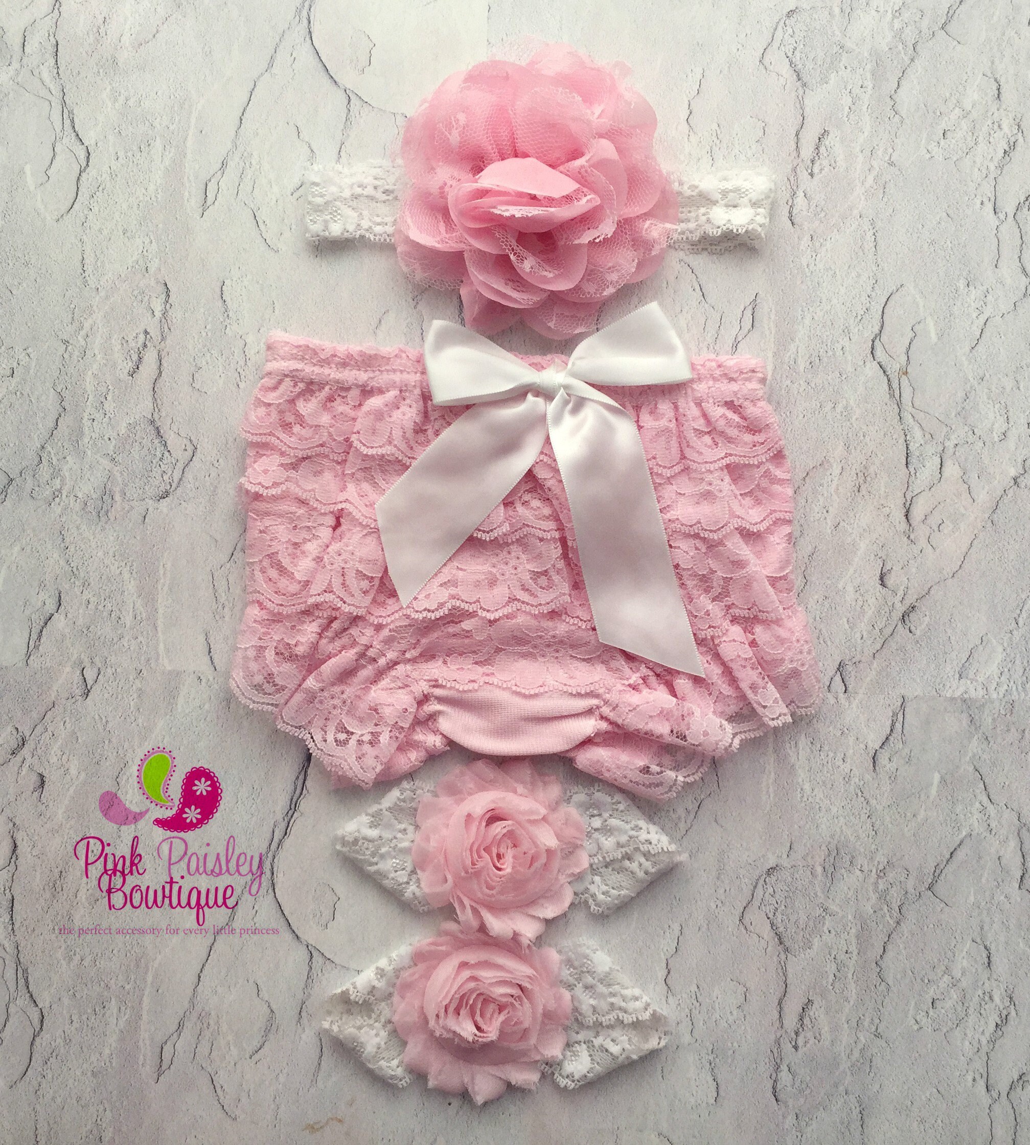 Baby Lace Bloomer Set Newborn Headband and Bloomers Newborn Etsy