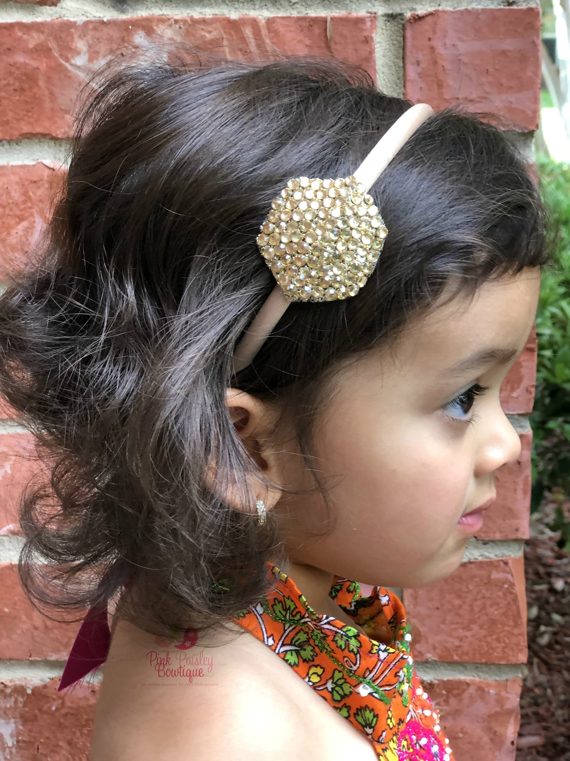 baby girl gold bow
