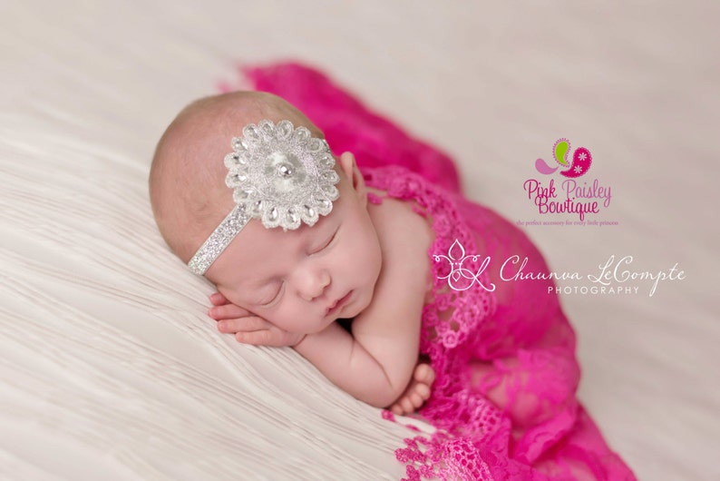 Gold Baby Headband Gold Silver Wedding dress 8 colors Desi Indian Bows Gold Vintage Headbands Baby Girl Headbands Baby Headbands image 4