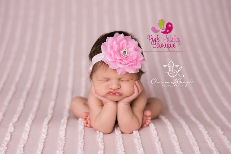 Newborn Headbands Baby Headband Light Pink Headband Baby Etsy