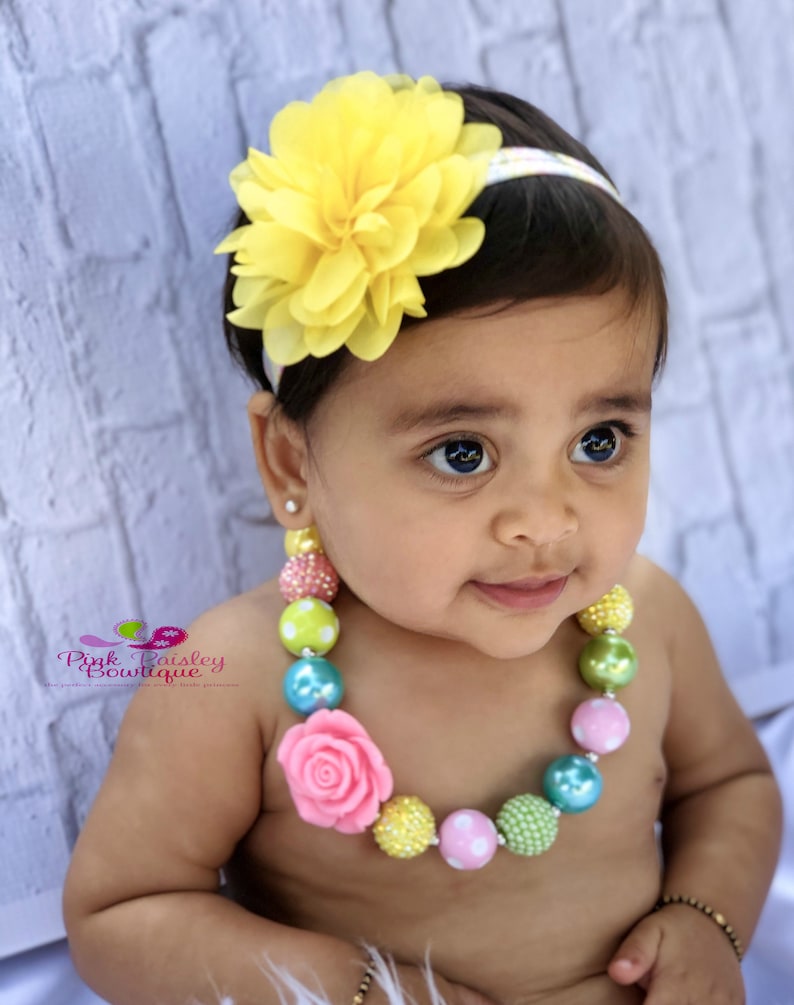 Bubblegum Bead Necklace. Baby Necklace. Children's Etsy