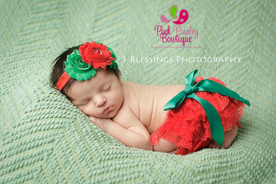 Christmas Diaper Cover Baby Lace Bloomer Set Christmas Etsy