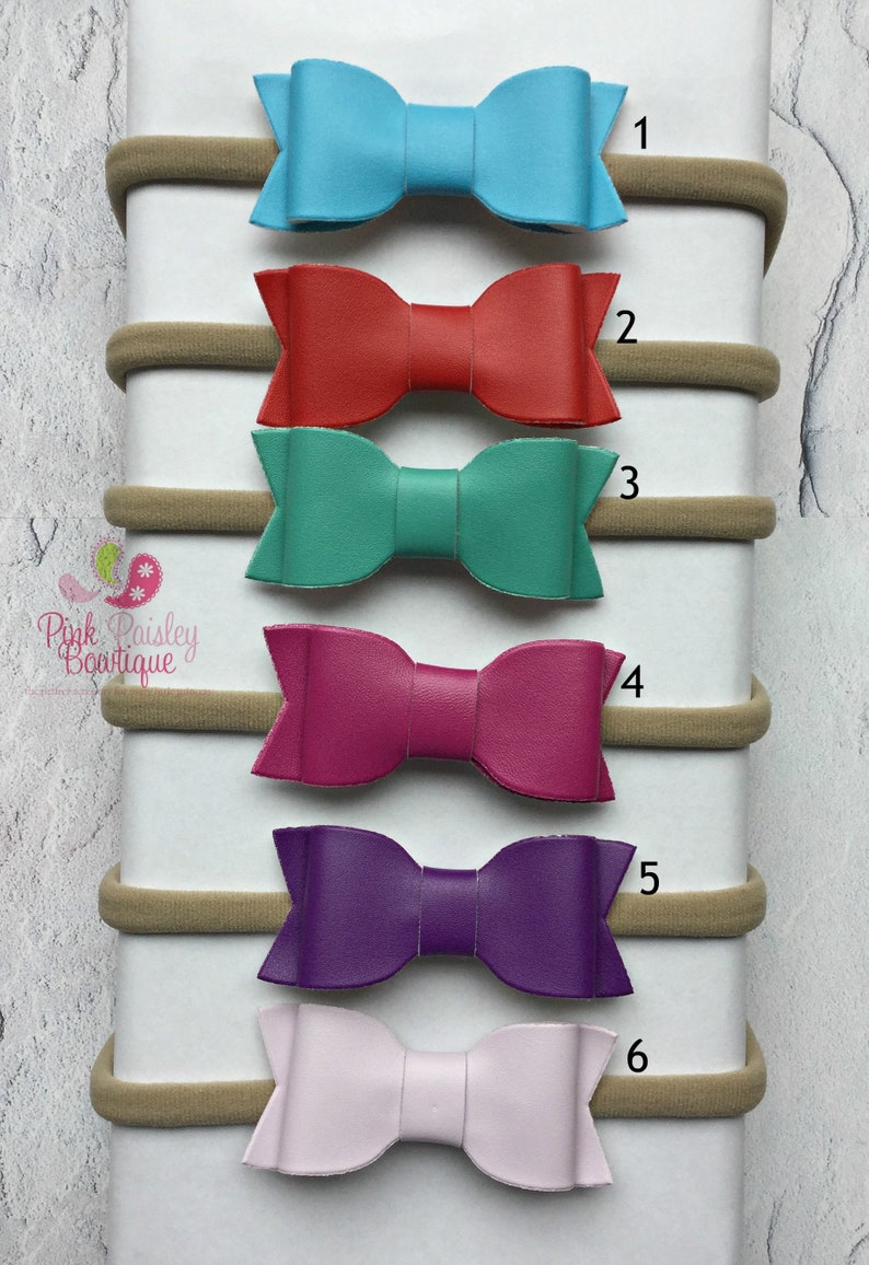 Baby Headband Leather Bow Headband Baby Girl Headbands Etsy