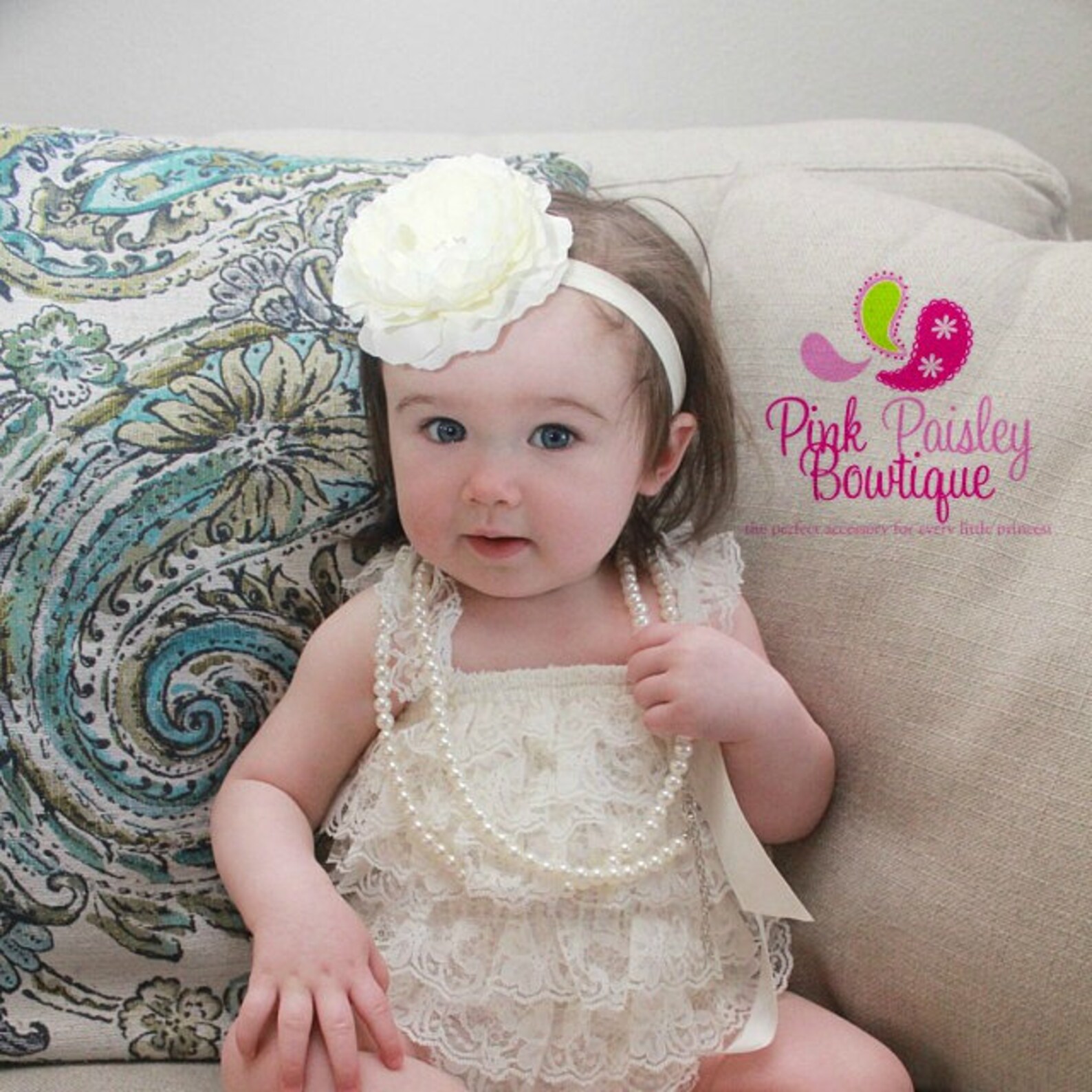 Baby Girl lace romper and headband 2 or 3 pc SET Baby girl Etsy