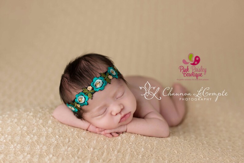 You Pick 1 Flower Halo Baby Headband. Newborn Headband. Baby Etsy
