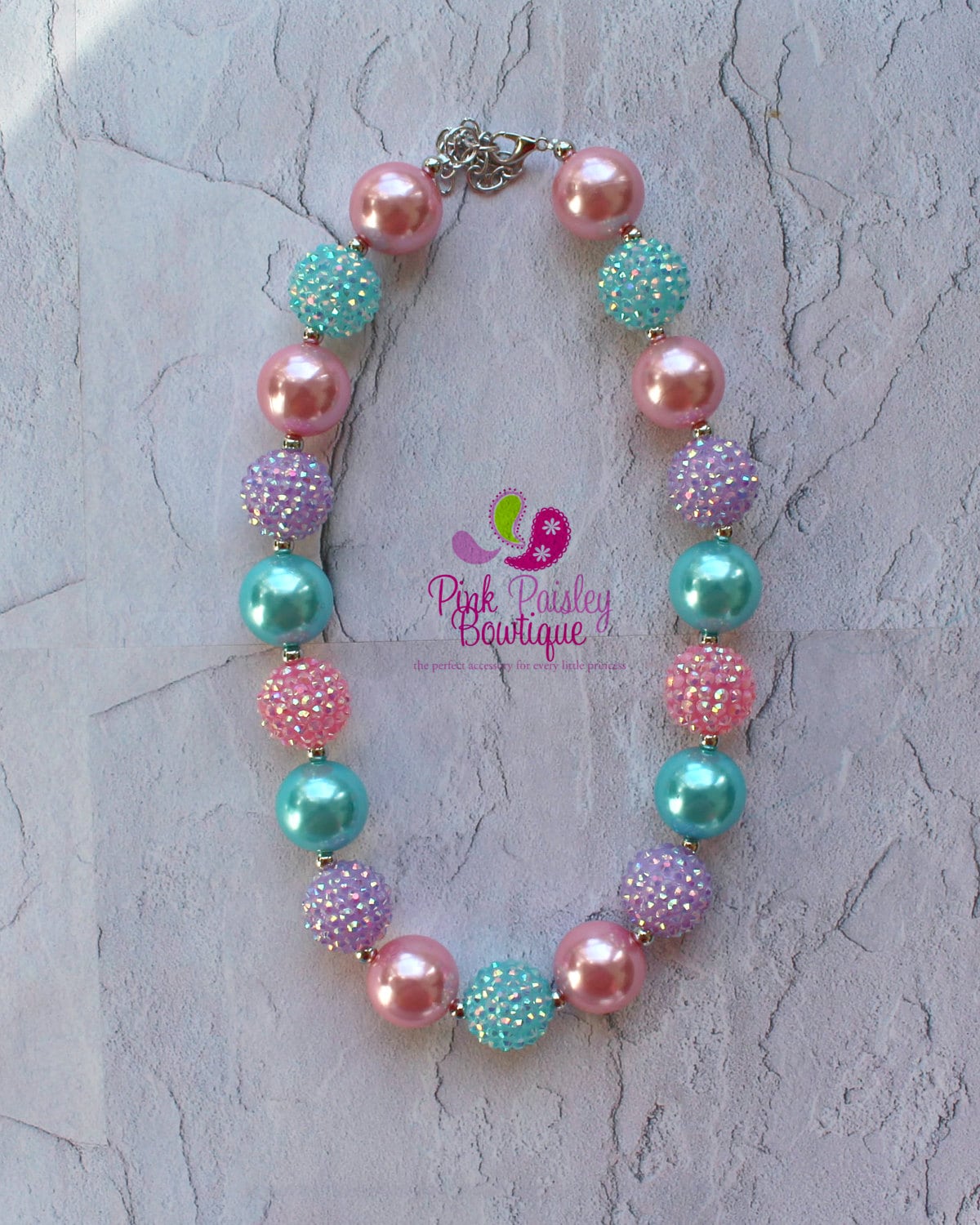 Baby Girl Chunky Necklace Easter Bubble Gum Necklace Easter Etsy