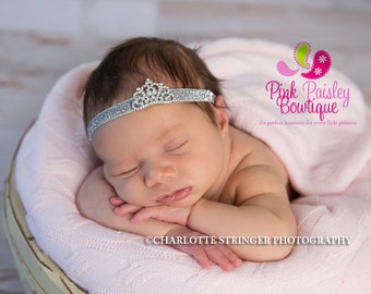 Baby headband, newborn headband, baby girl headband, Baby Tiara headband, Tiara headband, Hairbow headband, Princess Headband Princess Crown