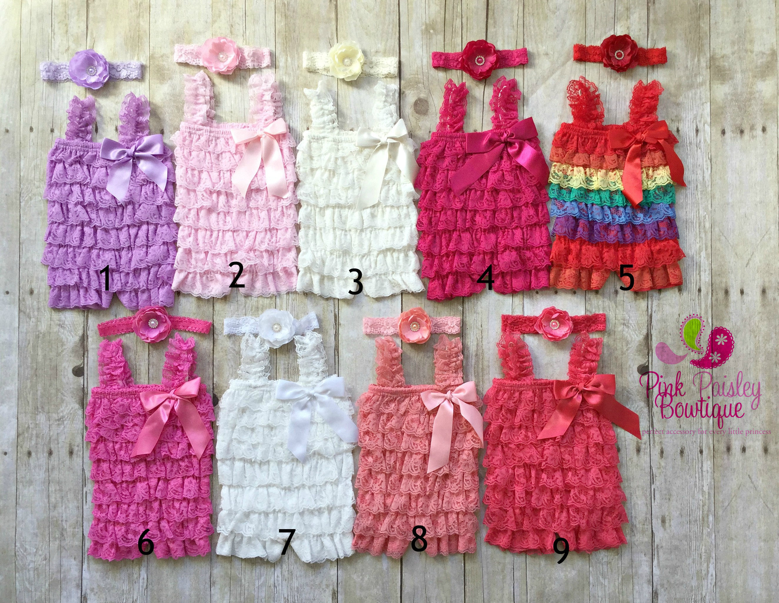 Baby Girl lace romper and headband 2 pc SET Newborn Baby girl Etsy