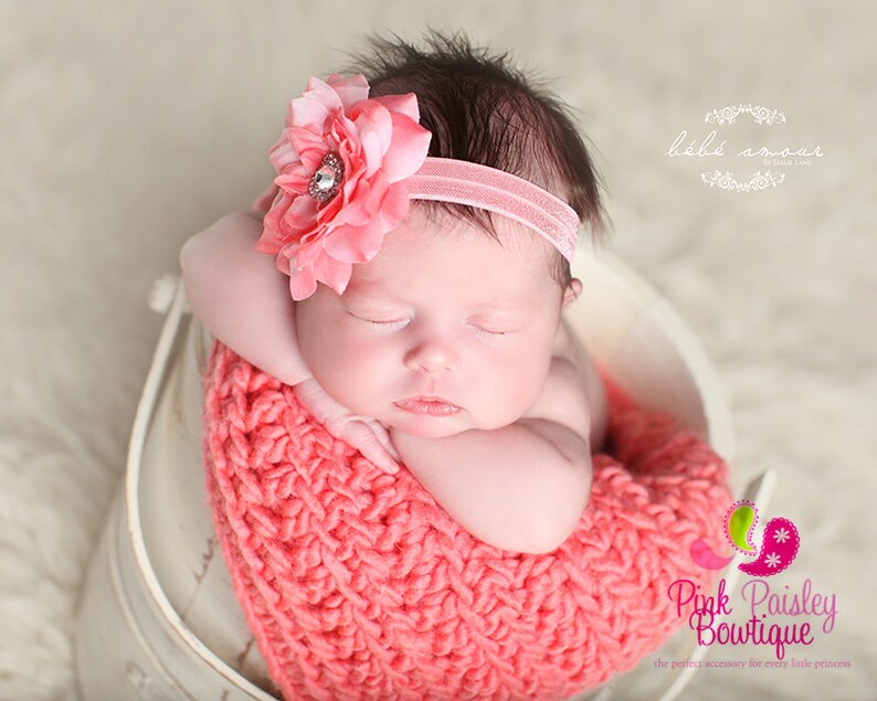 Newborn Headbands Baby Headband Light Pink Headband Baby Etsy