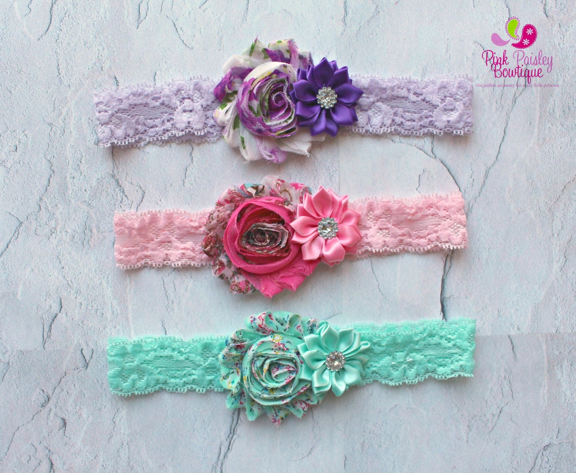 Premium Quality Red Baby Headbands 3-in-1 Pack with Bows & Floral Design