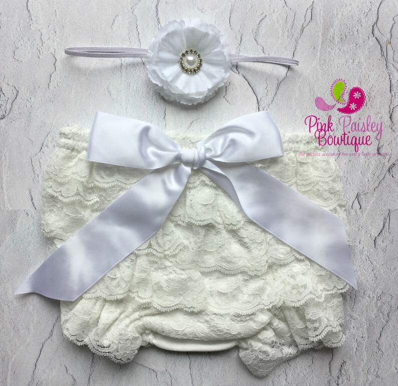 Baby Bloomer Set White Bloomers Baby Christening Newborn Etsy
