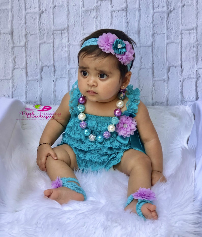 Cake Smash Outfit Baby Girl 1st Birthday Outfit Turquois & Etsy