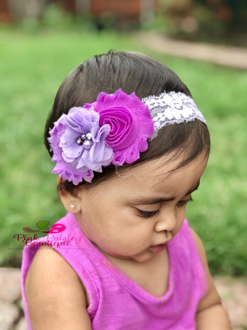 Purple Headband Newborn Headband. Baby Hair Accessories. Baby Etsy