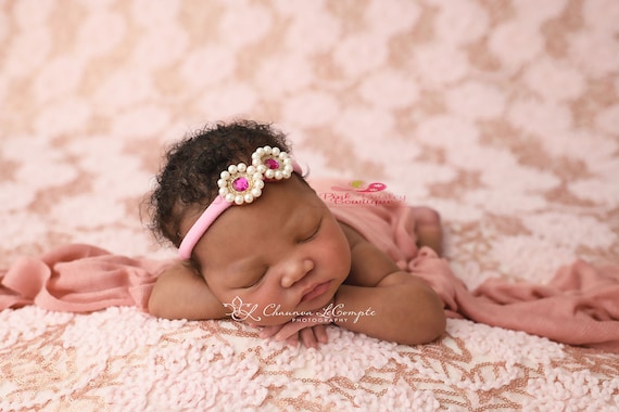 Baby Headband 6 COLORS You Pick 1 Pearl Headband infant Nylon
