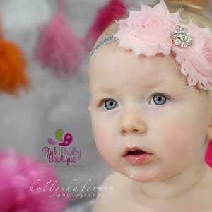 Pink Silver Baby Headband Baby Girl Headbands Baby Hair - Etsy