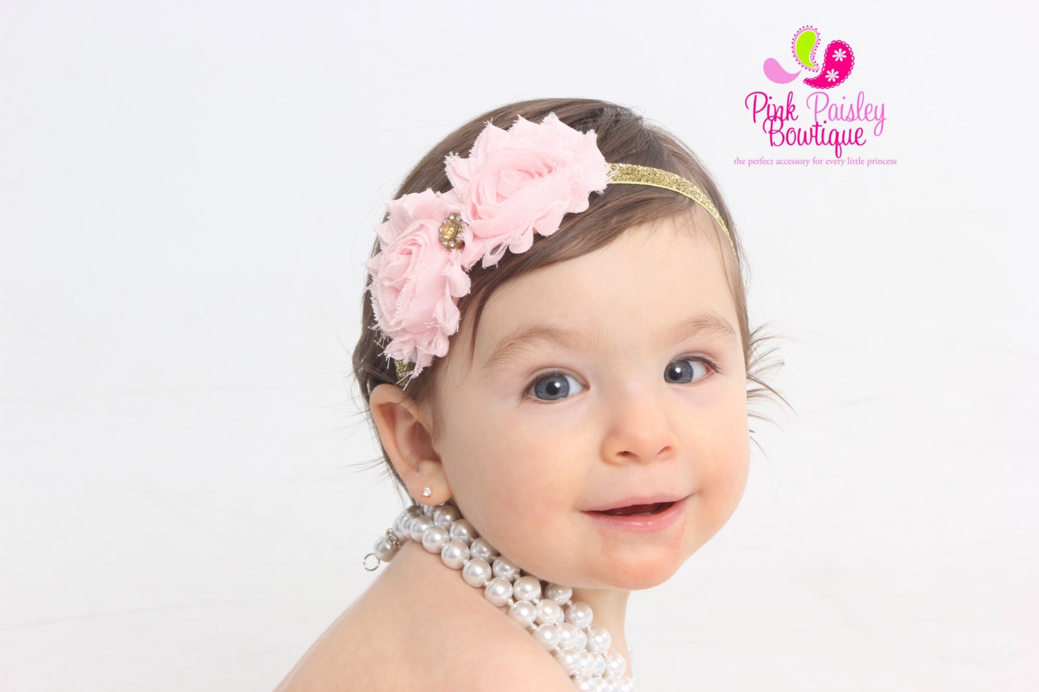 gold baby headband