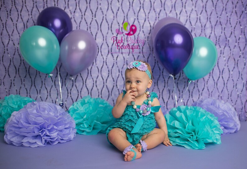Cake Smash Outfit Baby Girl 1st Birthday Outfit Turquois