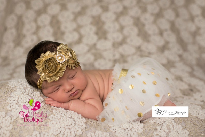 Baby Hair Accessories Gold Baby Headband Gold 1st Birthday Etsy