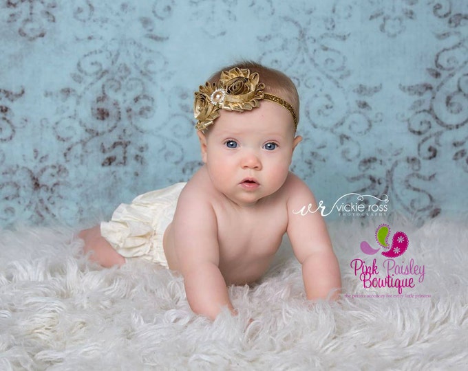 Baby Hair Accessories Gold Baby Headband Gold 1st Birthday Headbands