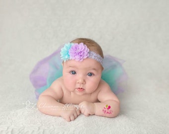 Mint Baby Headband - Baby Girl Headbands - Infant Headbands - Baby Hair Accessories - Baby hairbows - Couture Headband Baby Bows Lavendar