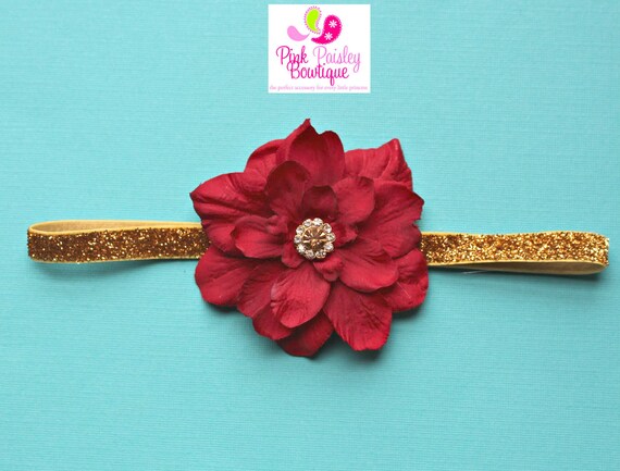 red infant headband
