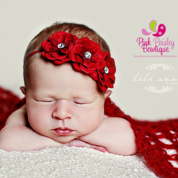 RED Valentines  headband Baby Headband- Easter Bows - 8 Color Options - Baby Girl Headbands  Baby band - Infant Headband - Red Headband -